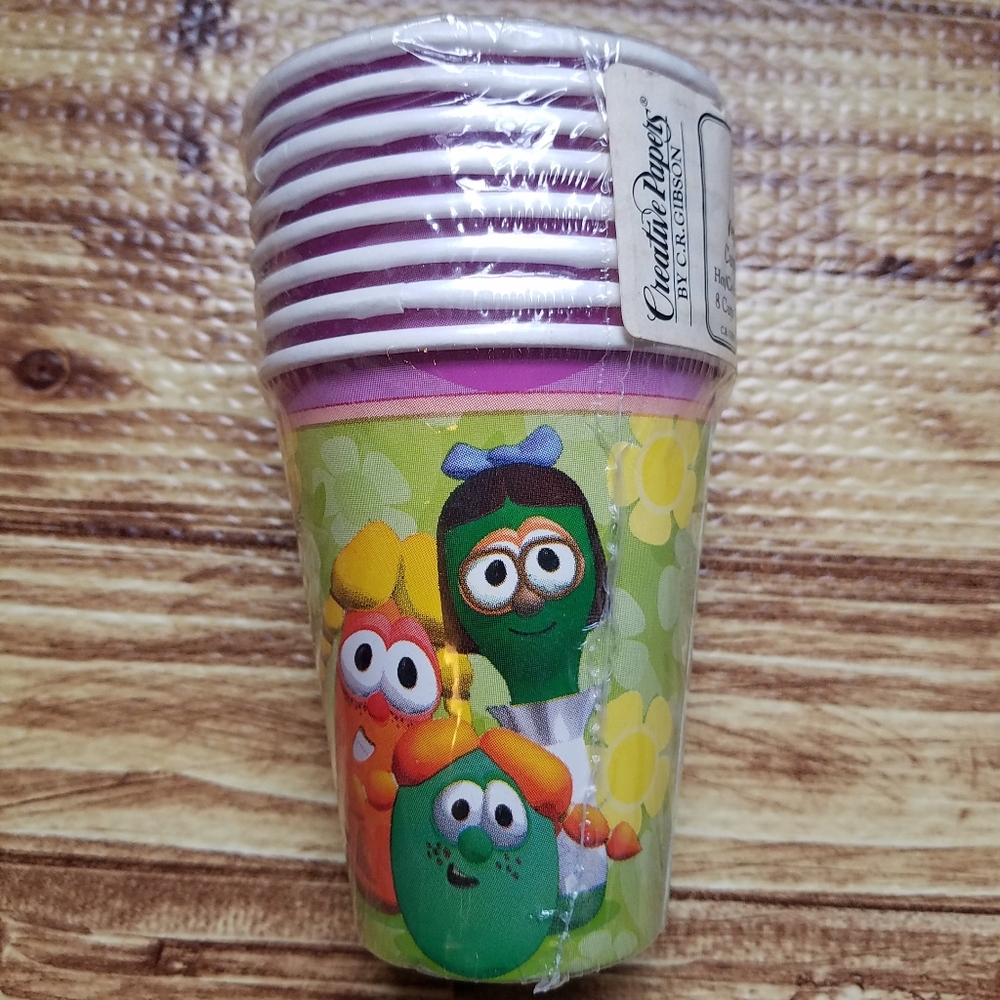 VeggieTales Friends Trio Party Paper Cups 8 9oz. Birthday Summer